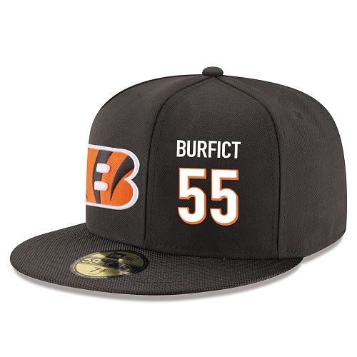 NFL Cincinnati Bengals #55 Vontaze Burfict Stitched Snapback Adjustable Player Hat - Black/White